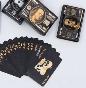 Gold Black Waterproof Playing Cards